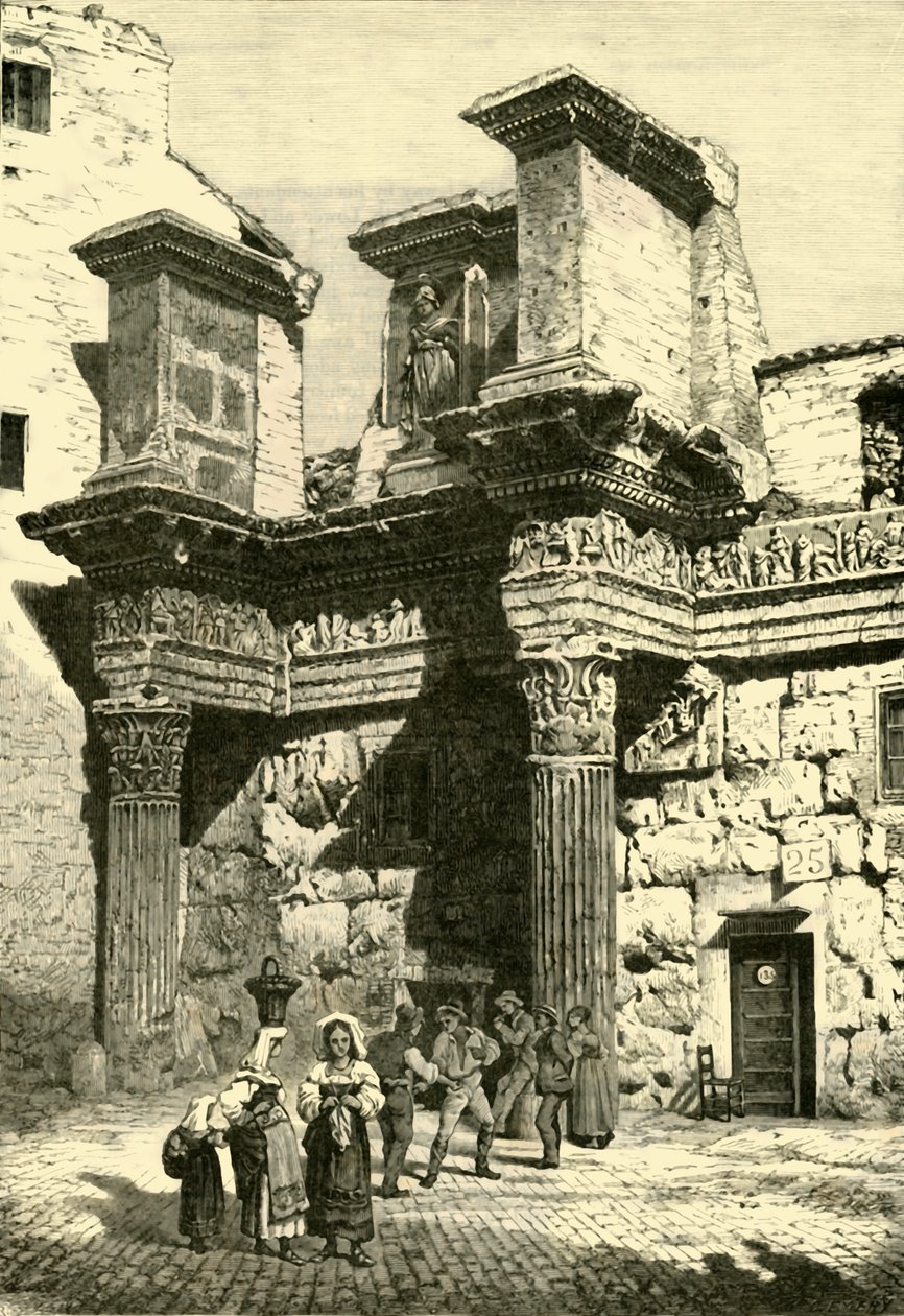 Ruiny części Nervas Forum, Rzym, 1890. autorstwa Unbekannt