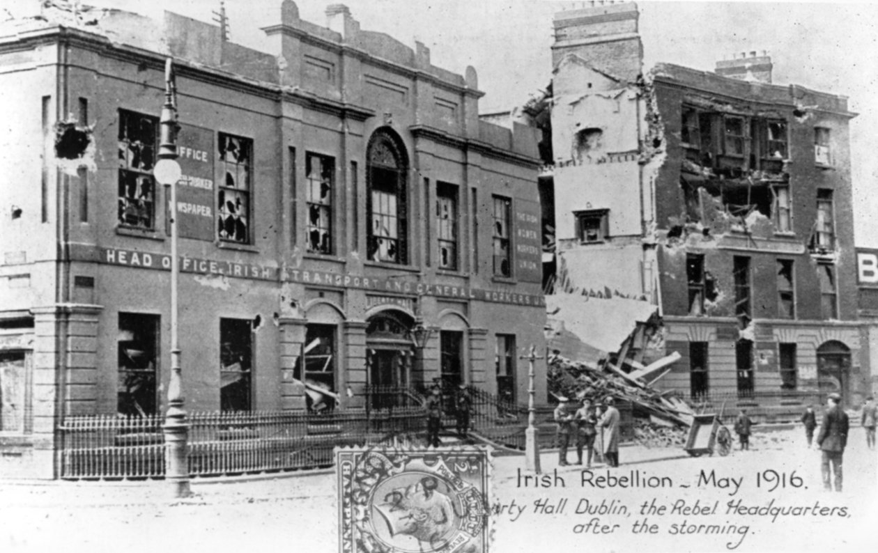 Ruiny kwatery głównej rebeliantów, anty-angielskie powstanie irlandzkie, Dublin, maj 1916 autorstwa Unbekannt