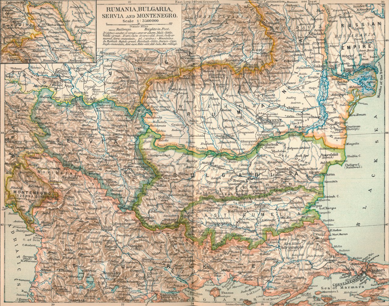 Rumunia, Bułgaria, Serva i Czarnogóra, c1906, 1907 autorstwa Unbekannt