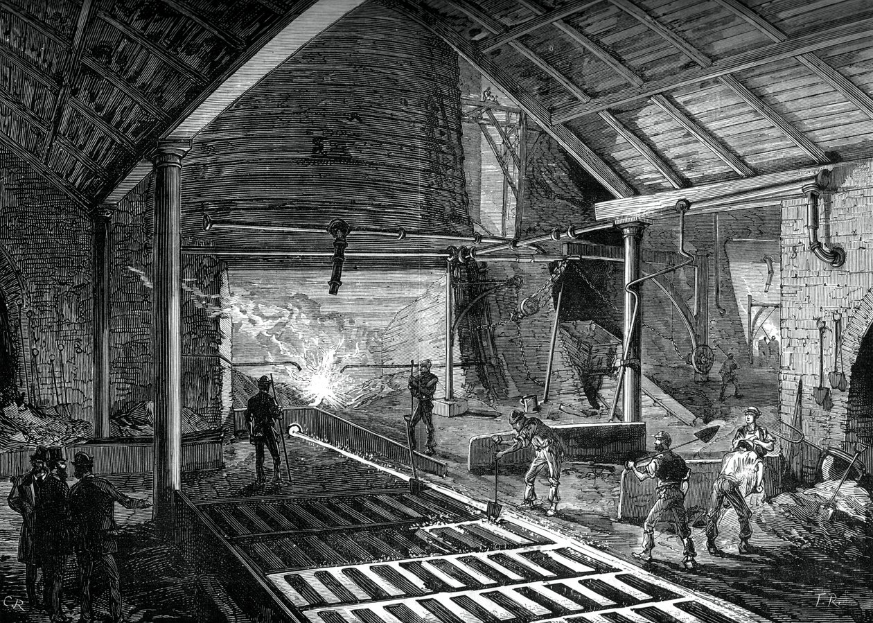 Wpuszczanie stopionego żelaza w świnie, c1880 autorstwa Unbekannt