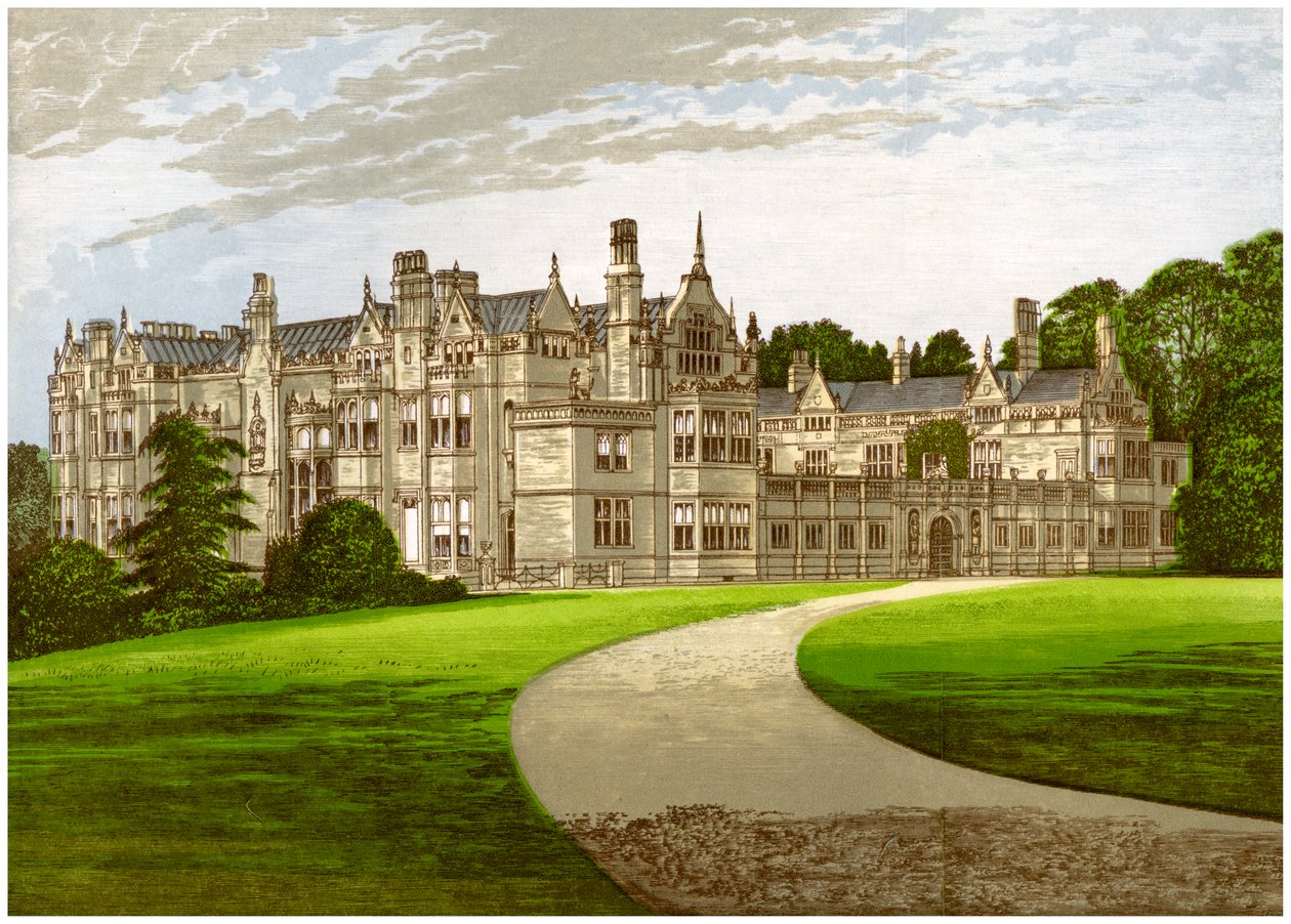 Rushton Hall, Northamptonshire, dom rodziny Clarke-Thornhallów, ok. 1880 r autorstwa Unbekannt