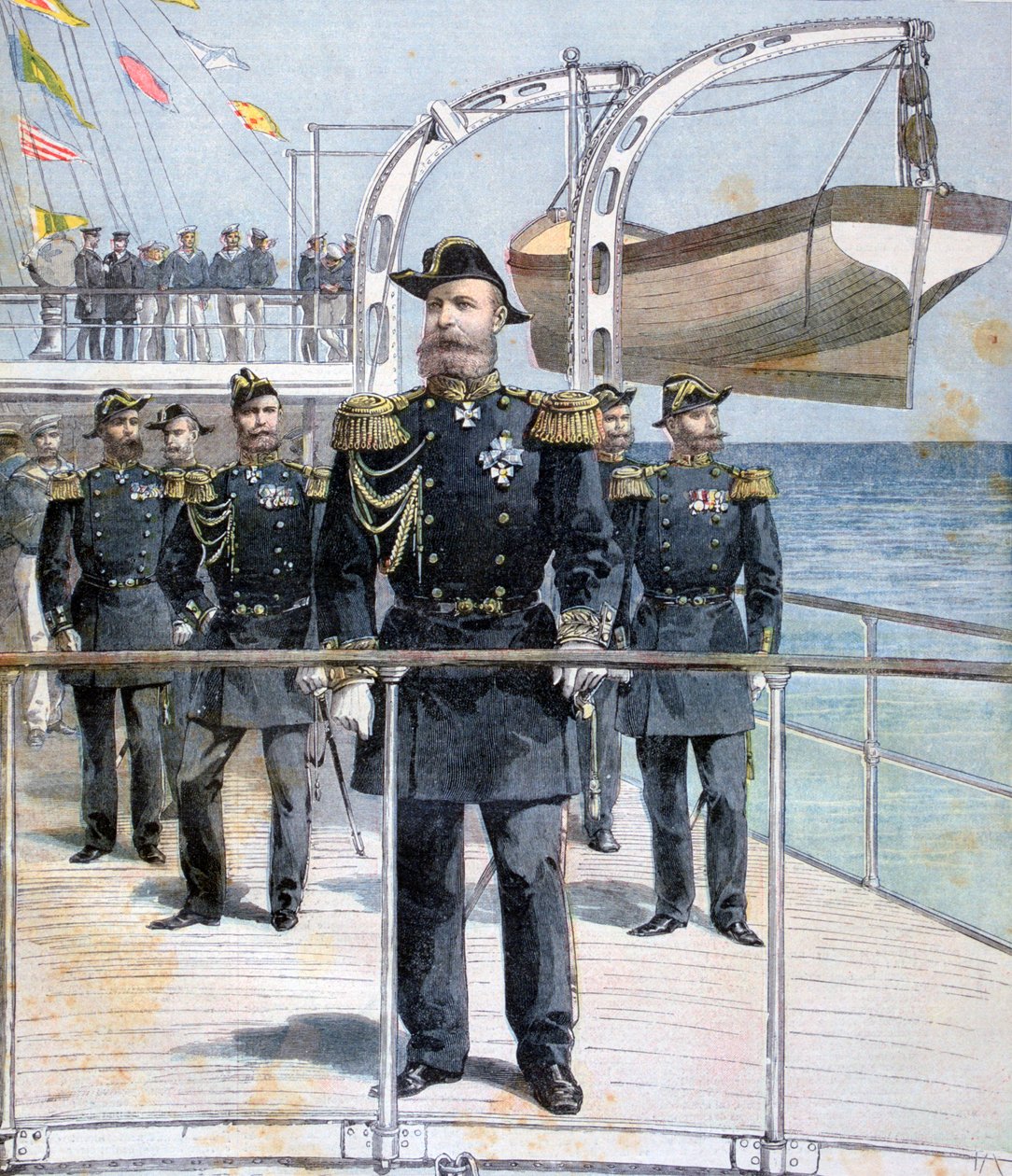 Rosyjski admirał Avellan na pokładzie krążownika Cesarz Mikołaj I, 1893 autorstwa Unbekannt