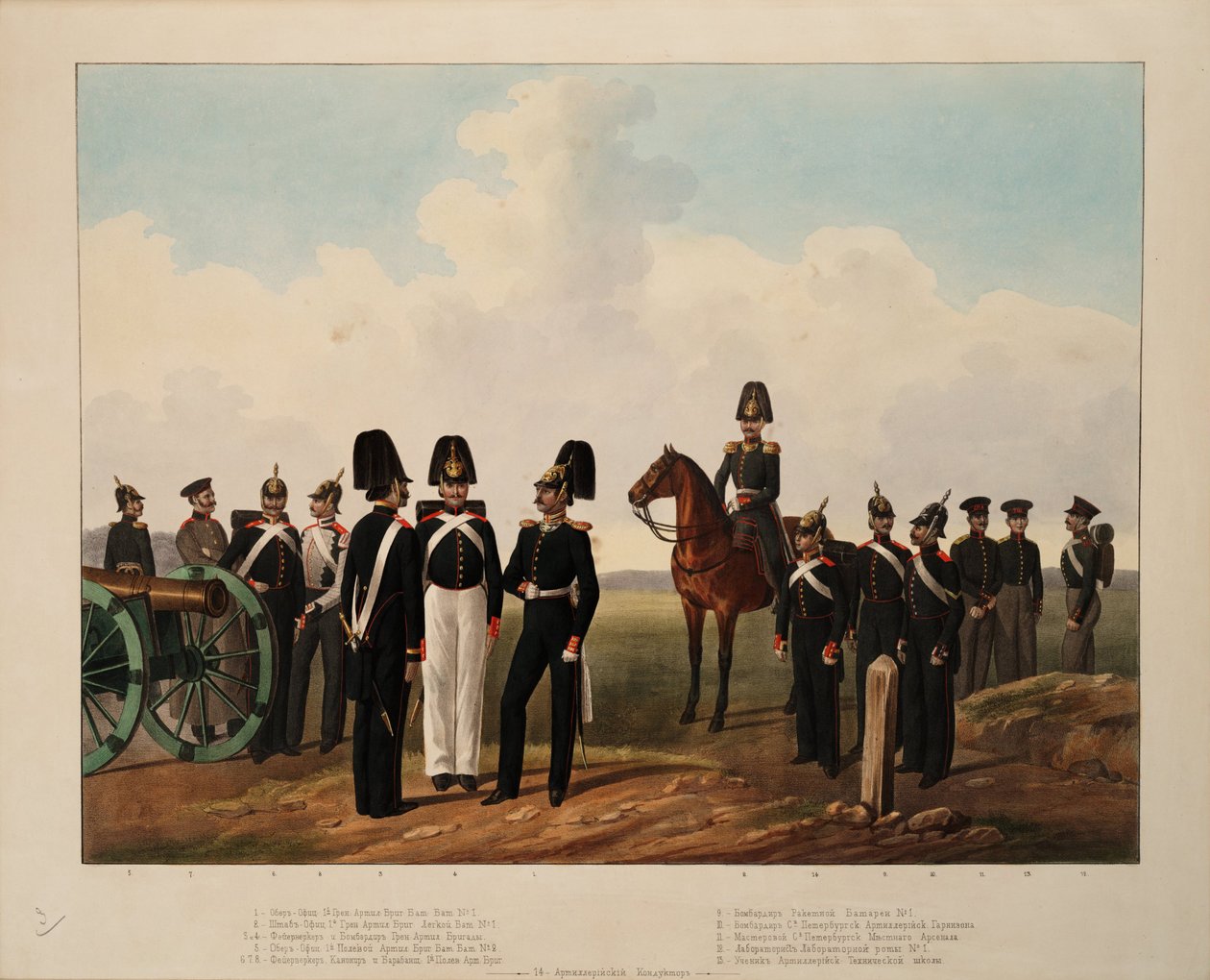 Stopnie rosyjskich załóg artyleryjskich, 1845-1855 autorstwa Unbekannt