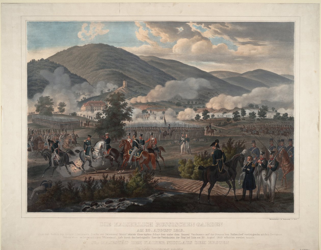 Rosyjski Pułk Ratownictwa w bitwie pod Kulmem 29 sierpnia 1813, ok. 1813 autorstwa Unbekannt