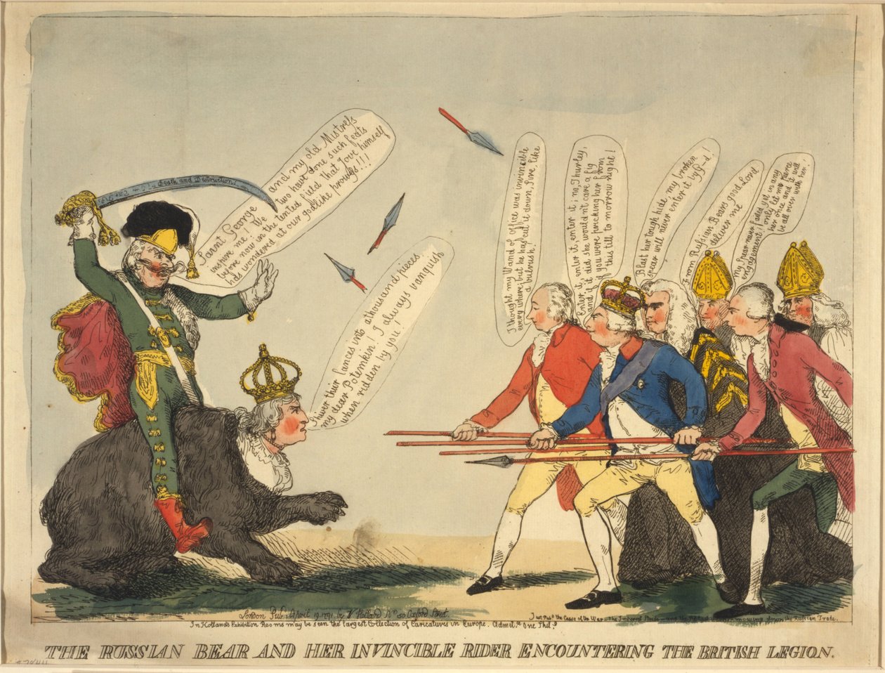 Rosyjski niedźwiedź i jej niezwyciężony jeździec, 1791 autorstwa Unbekannt