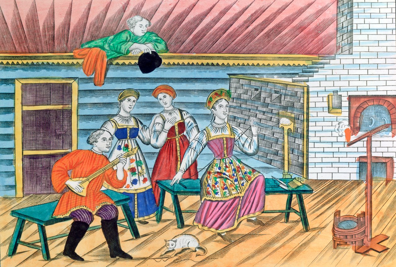 Rosyjska scena wewnętrzna, 1856 autorstwa Unbekannt