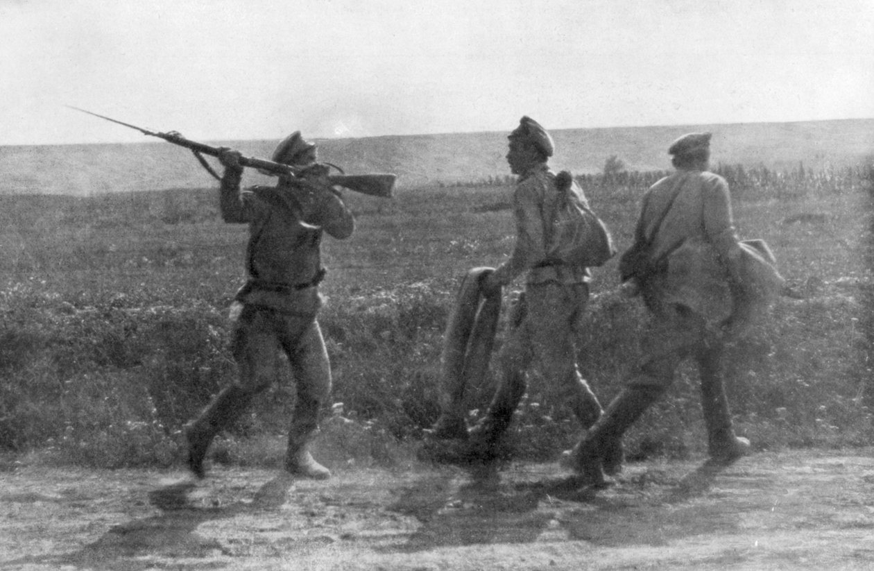 Rosyjski żołnierz napada na wycofującego się towarzysza, Tarnopol, Ukraina, I wojna światowa, 1 lipca 1917 autorstwa Unbekannt