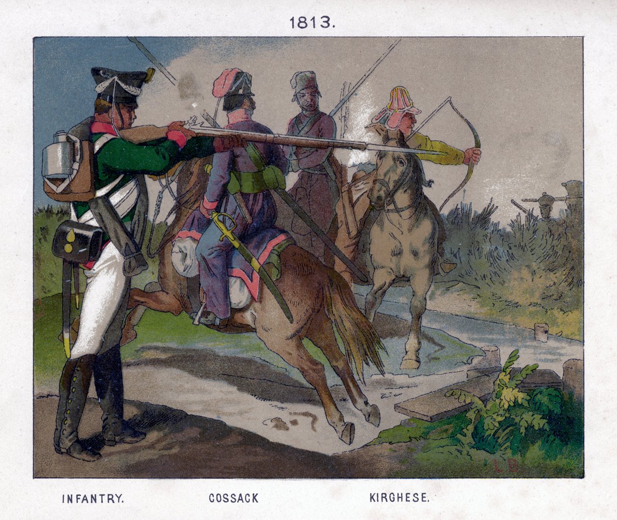 Żołnierze rosyjscy z 1813 r. XIX w. autorstwa Unbekannt