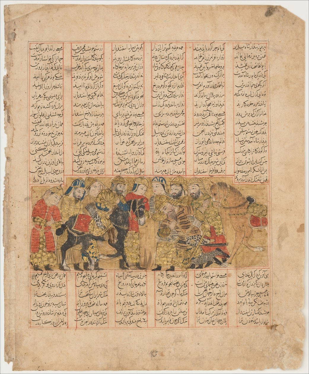 Rustam błaga o Tus przed Kai Khusrau, Folio z Shahnama..., AH 741A.D. 1341. autorstwa Unbekannt
