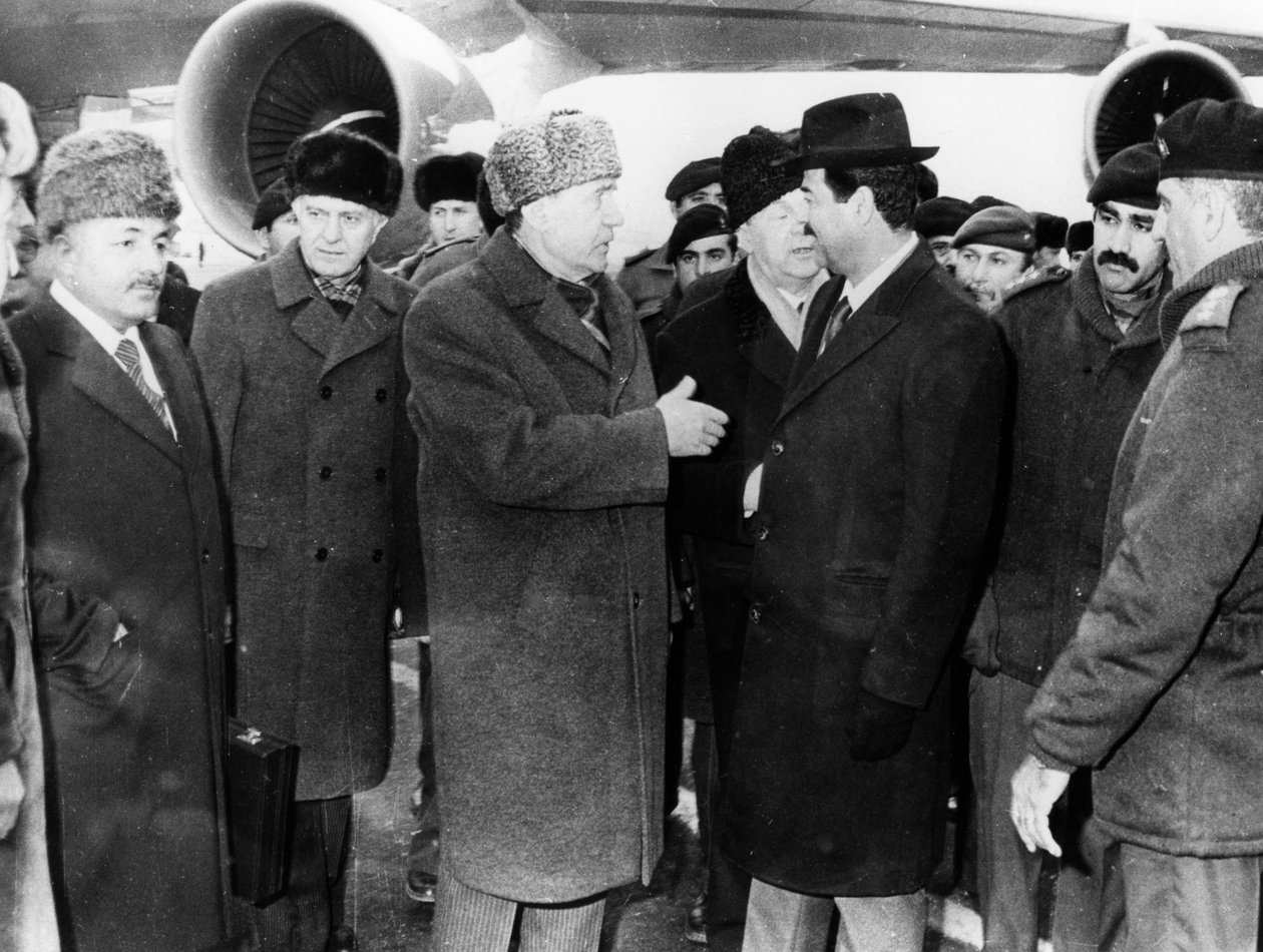 Saddam Husajn i Andrei Gromyko, Moskwa, Rosja, 1986 autorstwa Unbekannt
