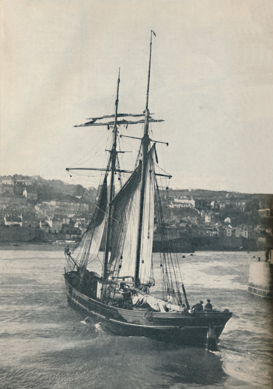 Żeglując do portu Newlyn, Isabella, dwumasztowy szkuner typu Lancashire, 1937 autorstwa Unbekannt