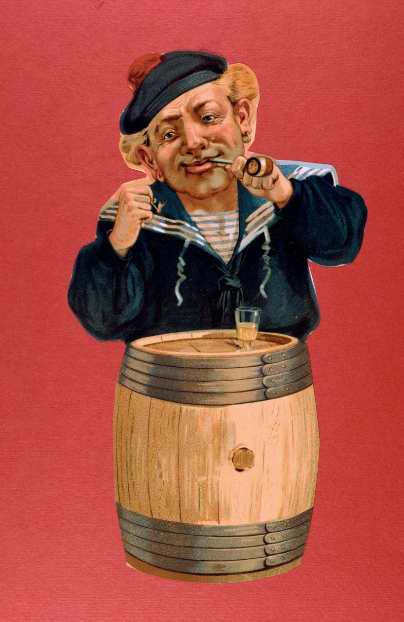 Marynarz palący fajkę i pijący rum, 1900 autorstwa Unbekannt
