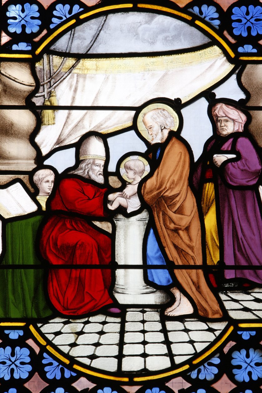 Katedra Saint-Corentin (Saint Corentin), Quimper Witraże: obrzezanie Jezusa, Quimper, Francja autorstwa Unbekannt