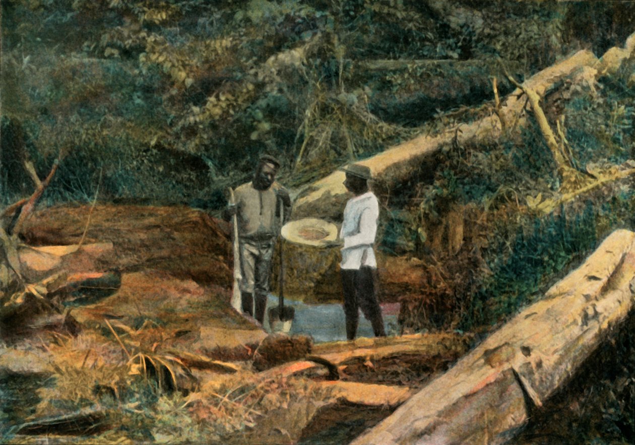 Święty Eliasz. La Battee Recherche De LOr, Płukanie złota, 1900. autorstwa Unbekannt