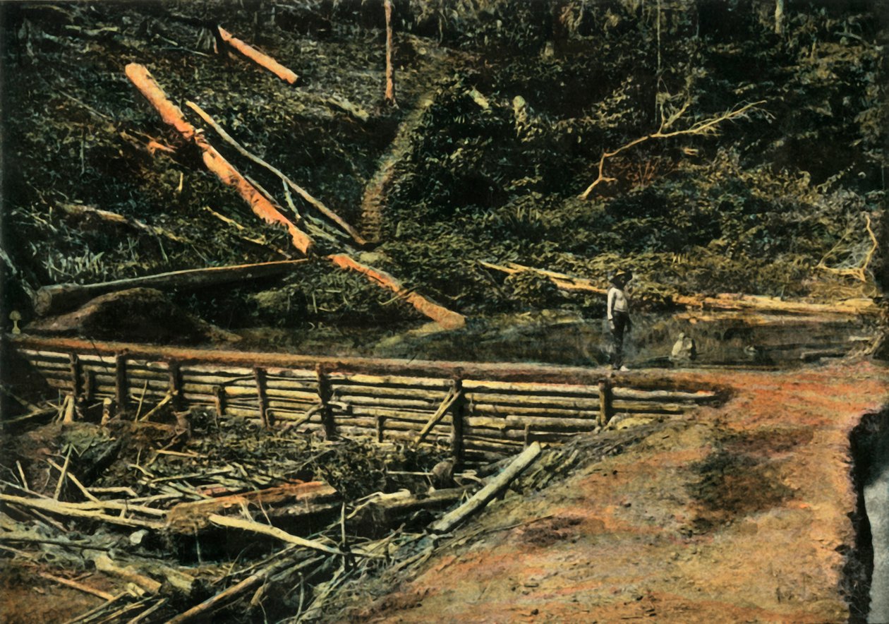 Święty Eliasz. Grodza Wielka. Budowa, budynek w Cofferdam, 1900. autorstwa Unbekannt