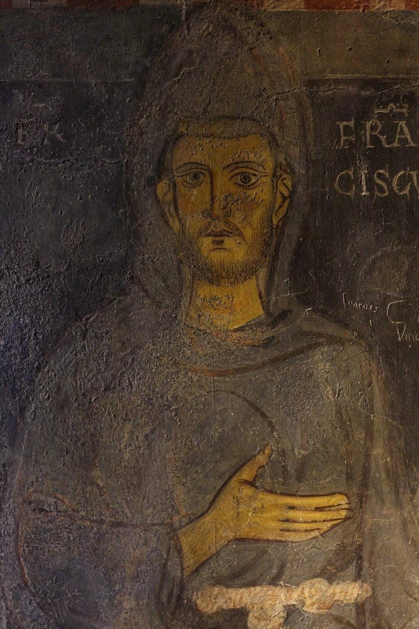Święty Franciszek z Asyżu Fragment jego najstarszego portretu, XIII wiek autorstwa Unbekannt