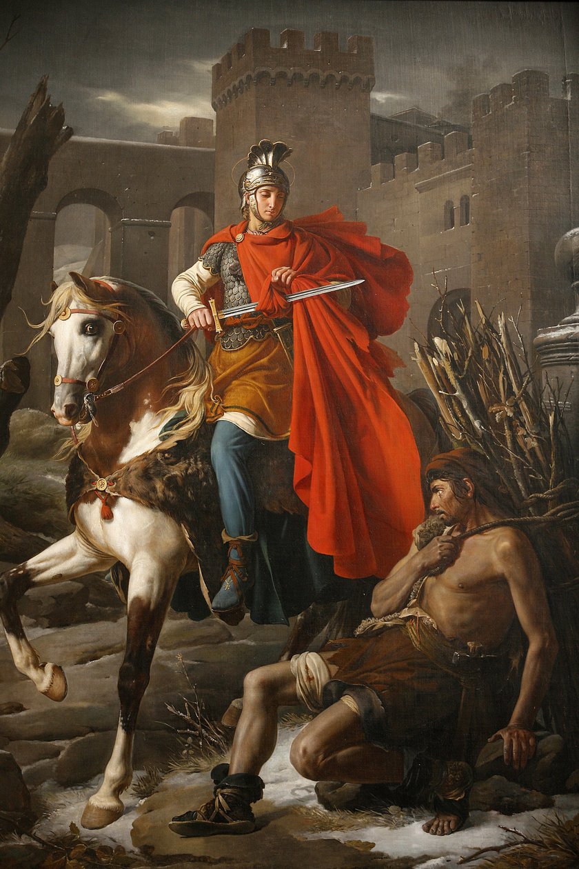 Obraz katedry Saint Gatien (Saint-Gatien): Święty Marcin dzielący swój płaszcz, Tours, Francja autorstwa Unbekannt