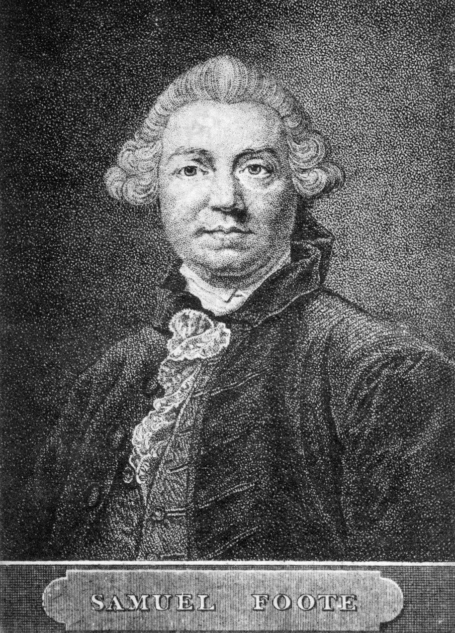 Samuel Foote, XVIII-wieczny angielski dramaturg, aktor i kierownik teatru, 1886 autorstwa Unbekannt