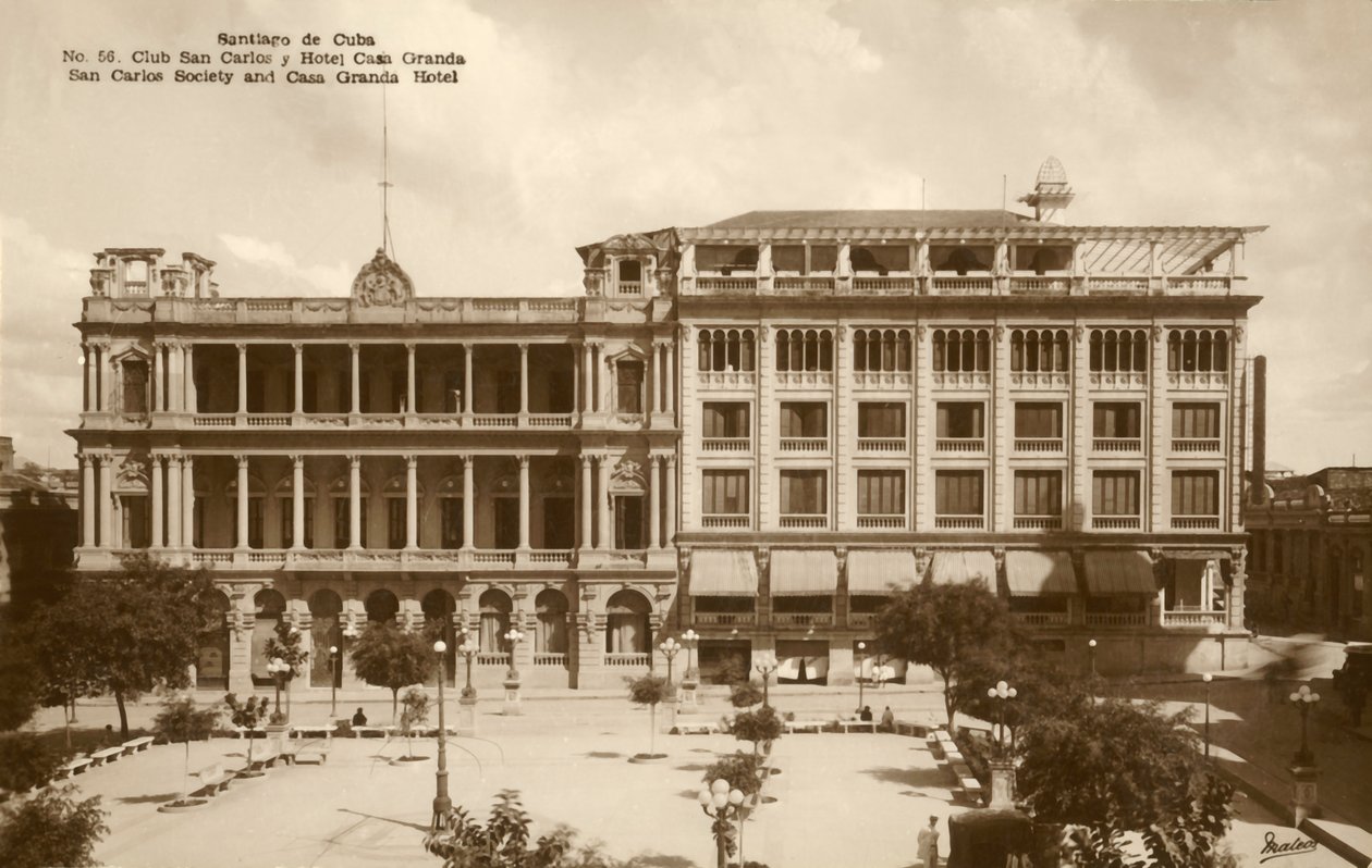 Santiago de Cuba - Towarzystwo San Carlos i Hotel Casa Granda, ok. 1920r. autorstwa Unbekannt