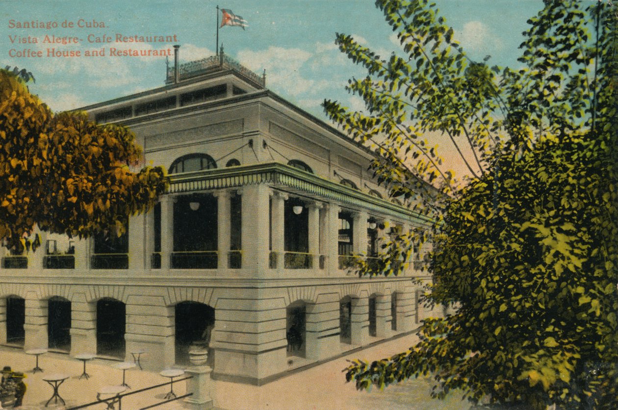 Santiago de Cuba. Vista Alegre - Kawiarnia Restauracja. Kawiarnia i restauracja, ok. 1910 r. autorstwa Unbekannt