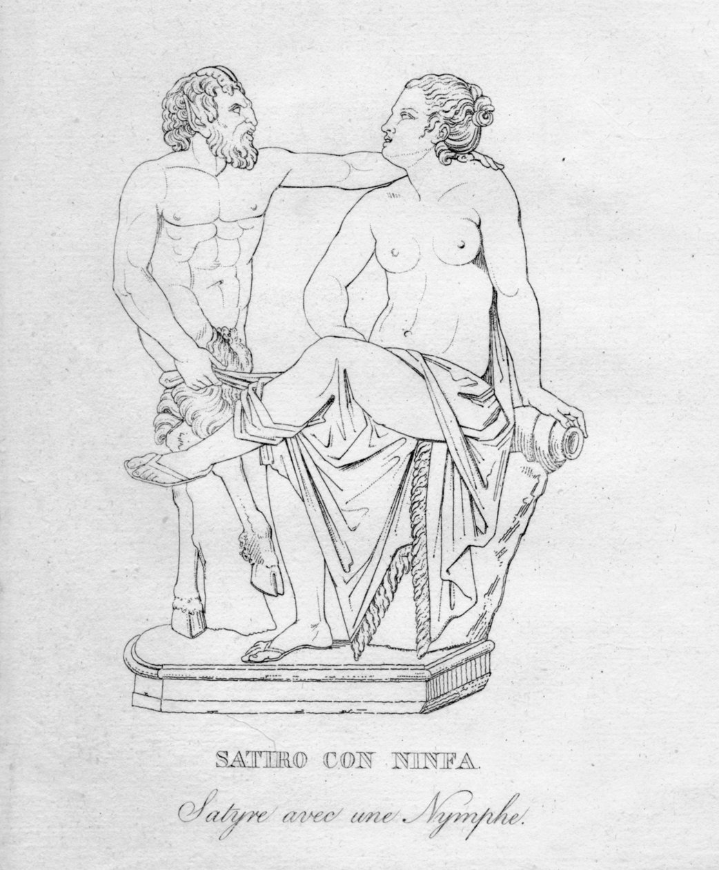 Satiro Con Ninfa Satyr z nimfą, c1850 autorstwa Unbekannt