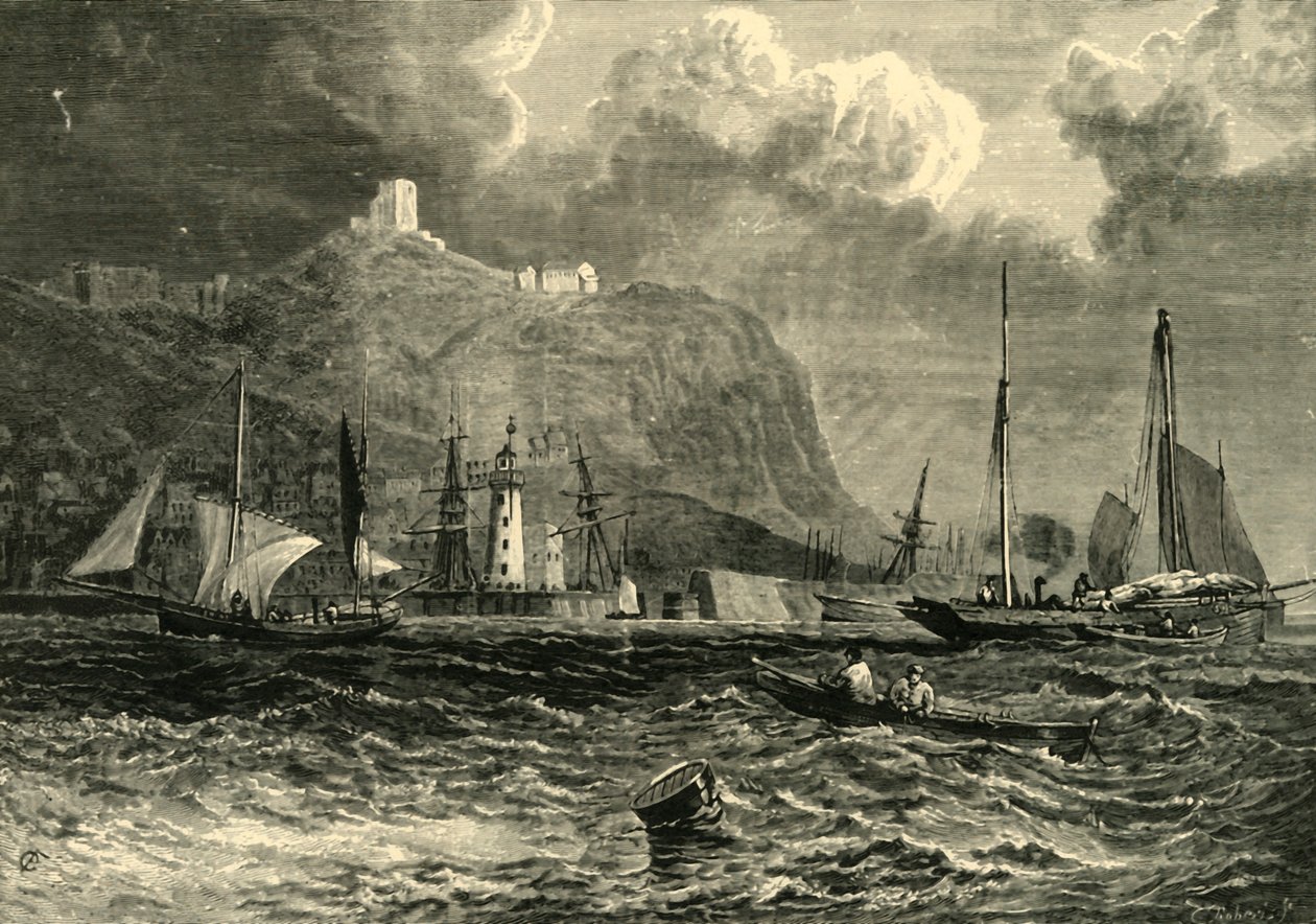Zamek Scarborough, od strony morza, 1898. autorstwa Unbekannt