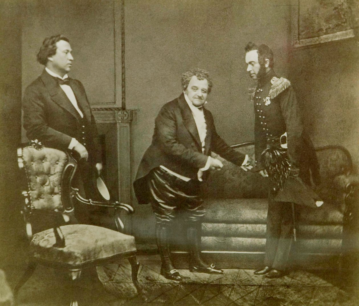 Scena ze spektaklu Aleksandra Gribojedowa "Biada dowcipowi", Teatr Mały, Moskwa, Rosja, 1850 autorstwa Unbekannt