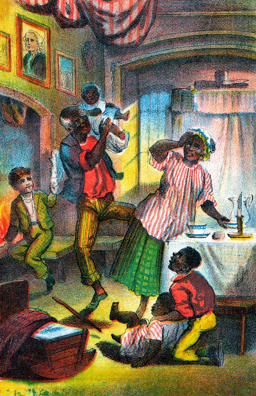 Scena z Harriet Beecher Stowes Chata wuja Tomsa, ok. 1870 r. autorstwa Unbekannt