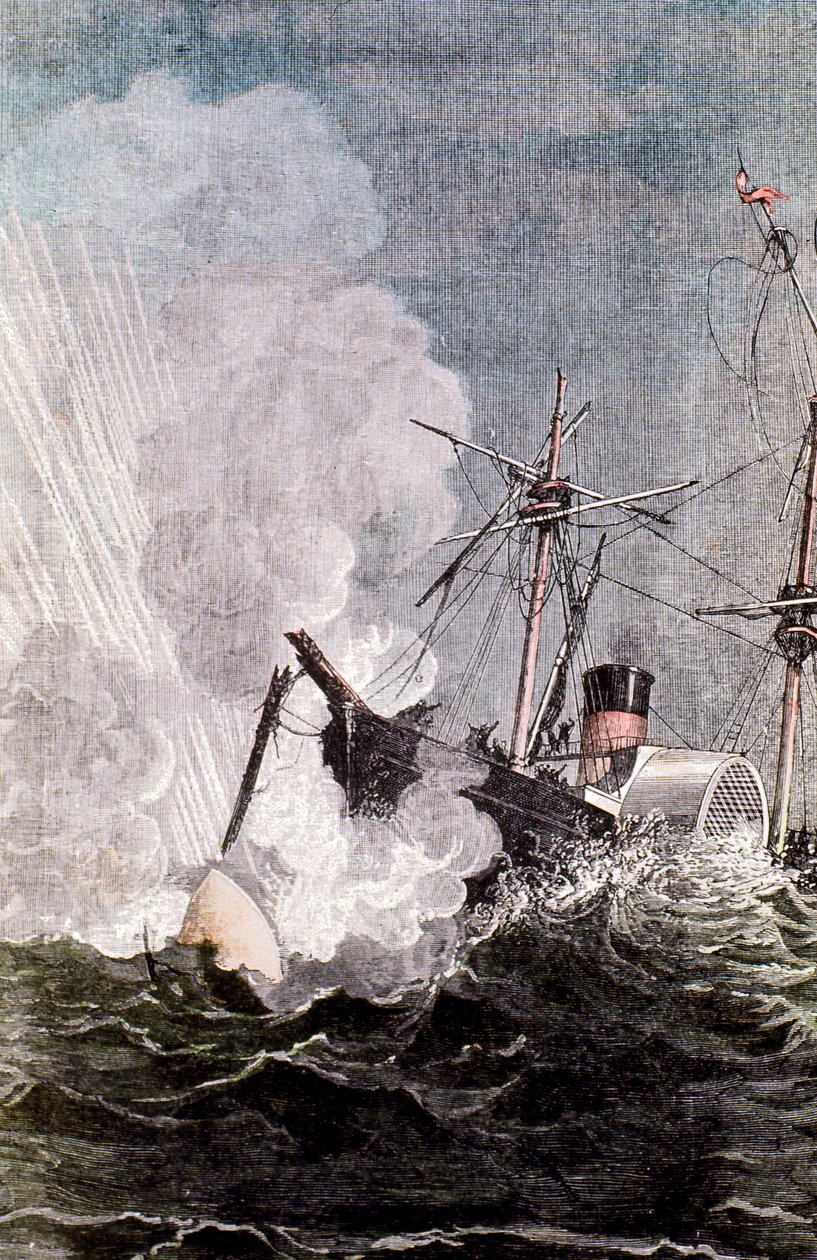 Scena z Juliusza Vernesa Z Ziemi na Księżyc, 1865 autorstwa Unbekannt