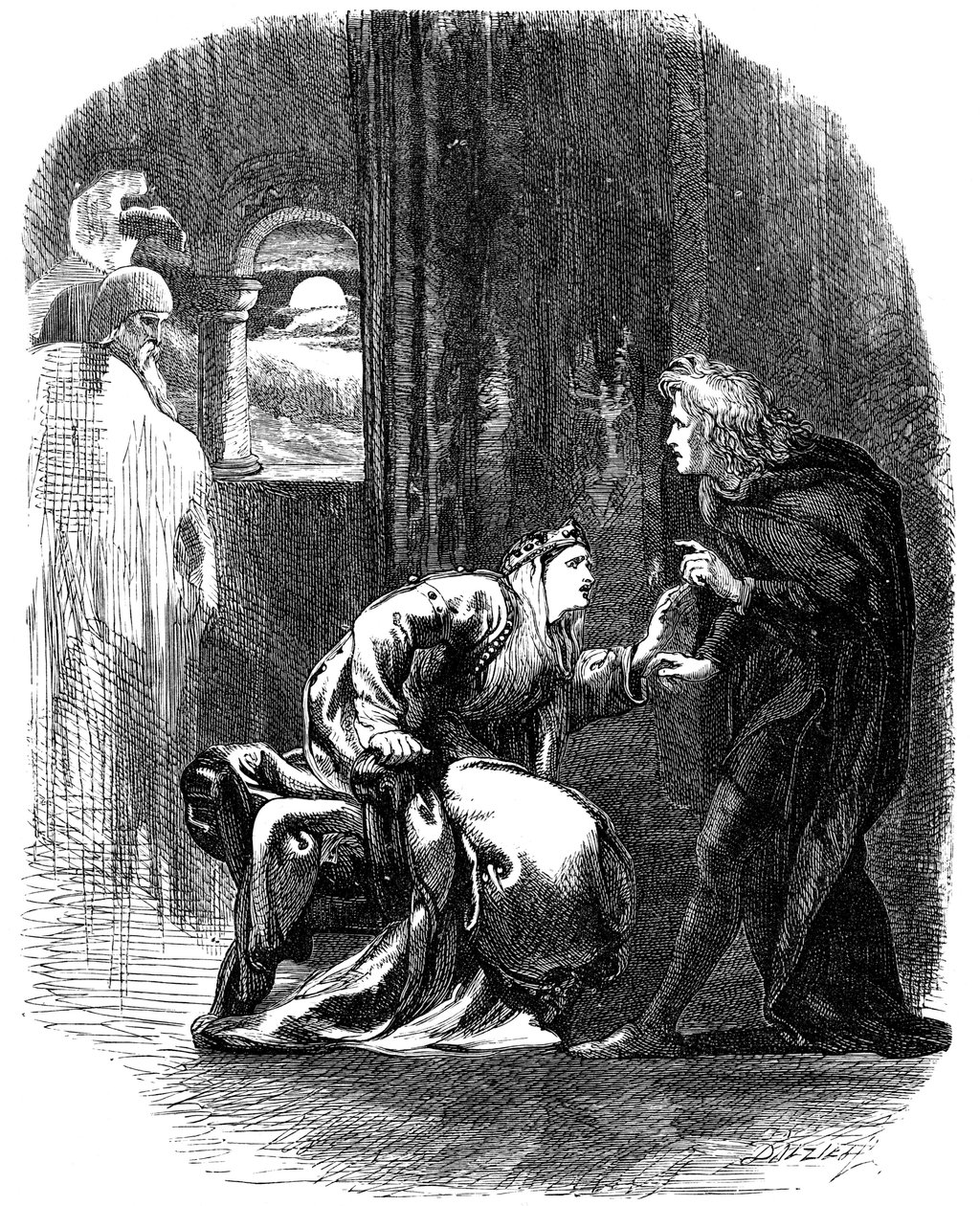 Scena z Hamleta Szekspira, XIX w. autorstwa Unbekannt