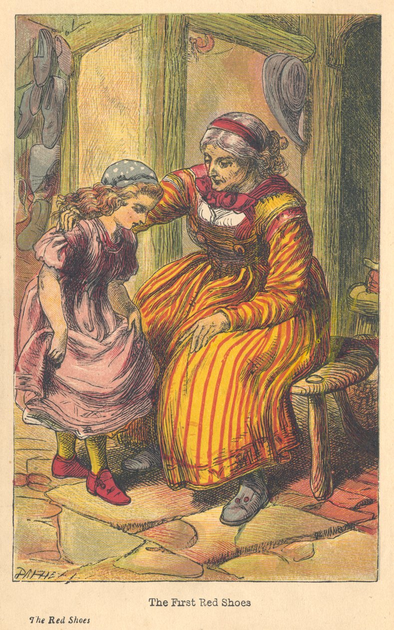 Scena z Czerwonych butów Hansa Christiana Andersena, c1879 autorstwa Unbekannt