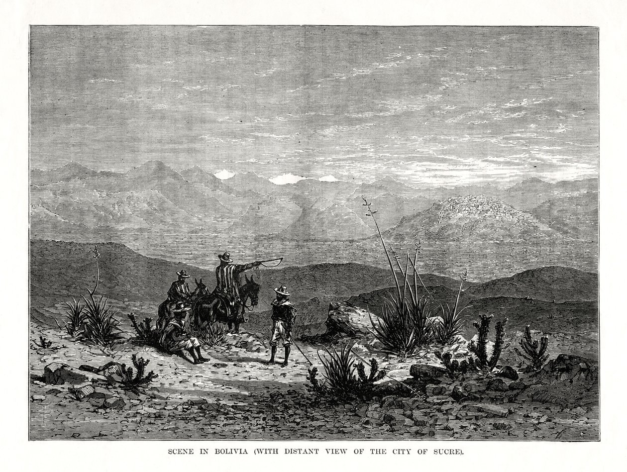 Scena w Boliwii, 1877 autorstwa Unbekannt