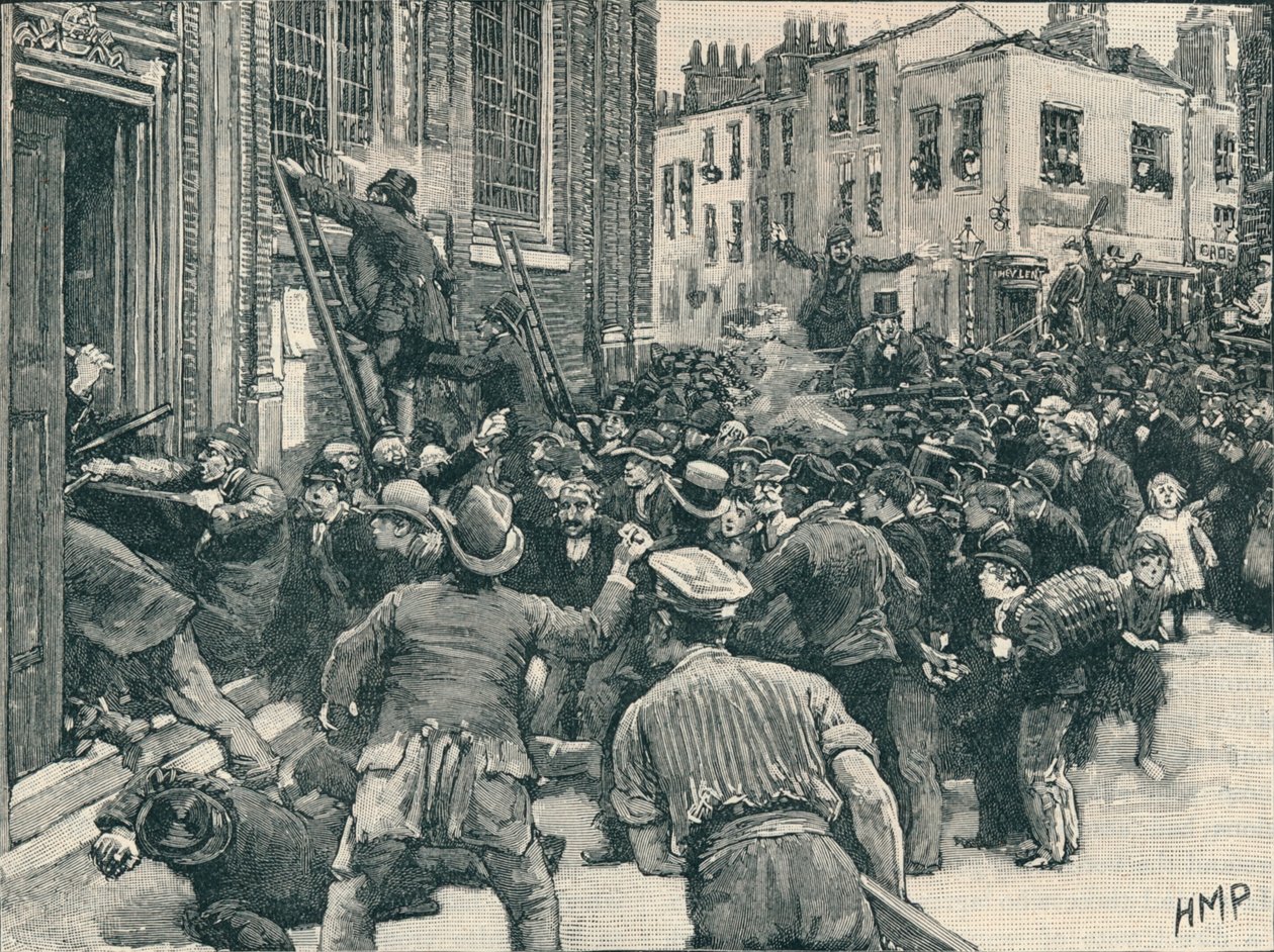 Scena z zamieszek Birmingham No Popery, 1868 1906 autorstwa Unbekannt