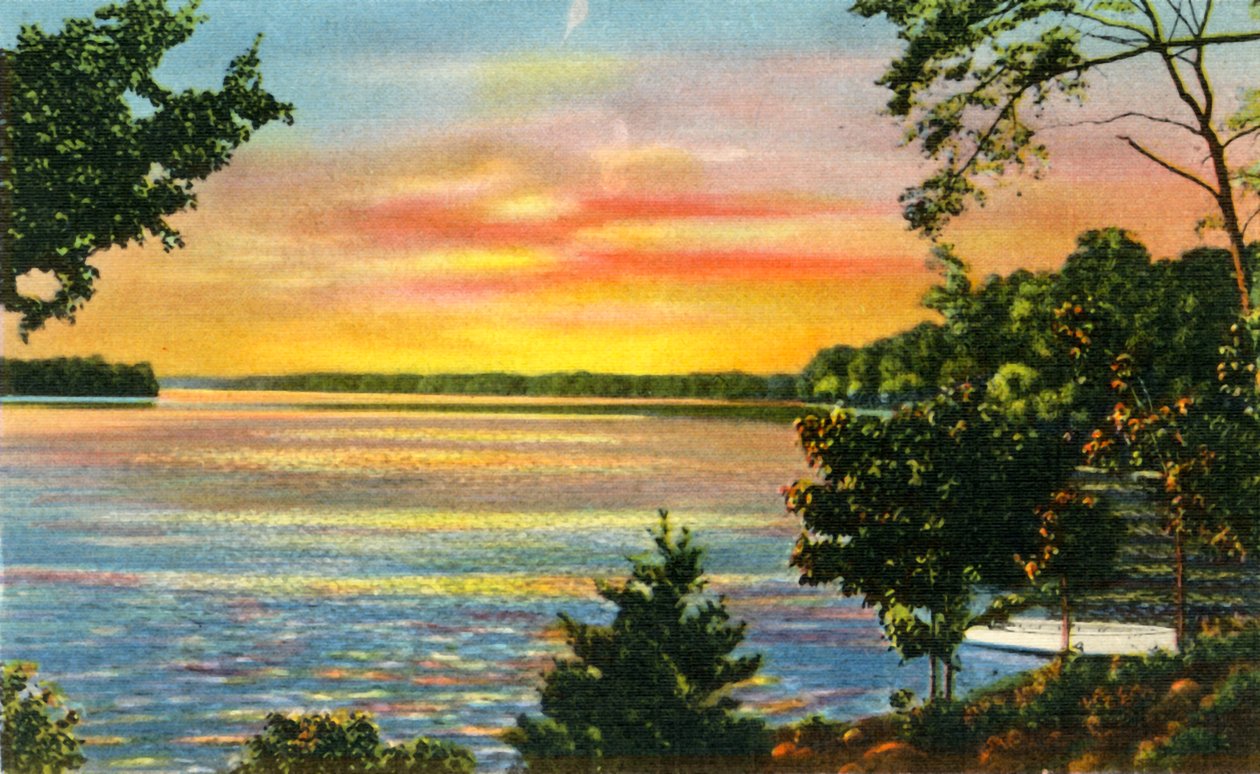 Scena nad jeziorem Catawba w pobliżu Charlotte w Karolinie Północnej, 1942 r. autorstwa Unbekannt
