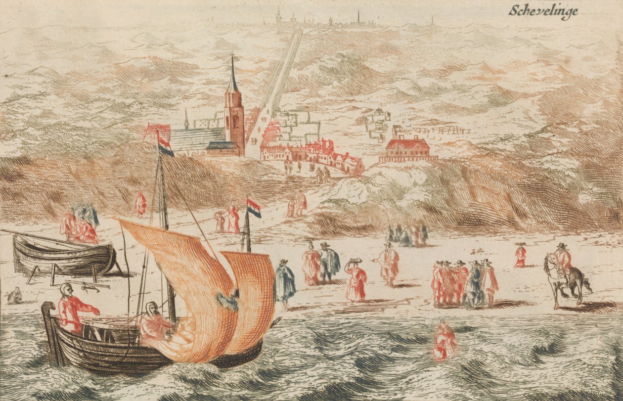 Schevelinge”, w: Tooneel Der Hoofdste Nederlands Huizen, En Lust Hoven, To T Leven A..., b.d. autorstwa Unbekannt