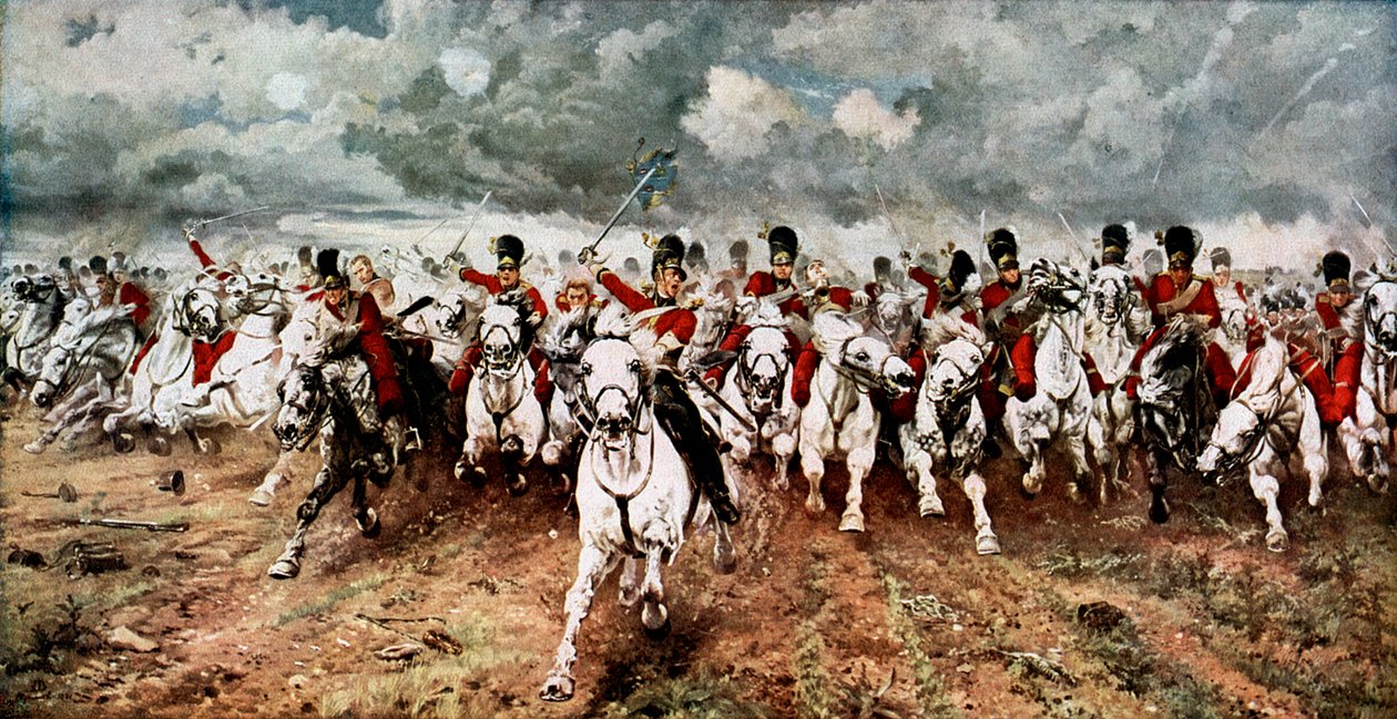 Szkocja na zawsze, szarża Szkotów Szarych pod Waterloo, 18 czerwca 1815 r autorstwa Unbekannt