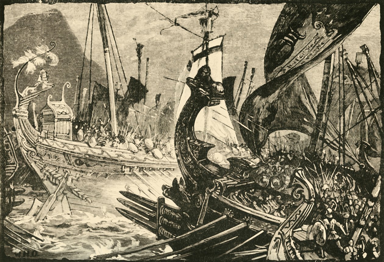 Walka morska między Ptolemeuszem a Demetrius Poliorcetes Off Salamis, 1890. autorstwa Unbekannt