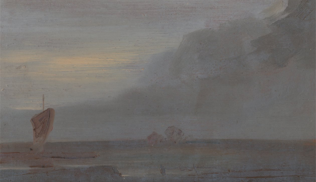Pejzaż morski z łódkami: Wieczór,Pejzaż morski z łódkami, Wieczór, ca. 1815. autorstwa Unbekannt