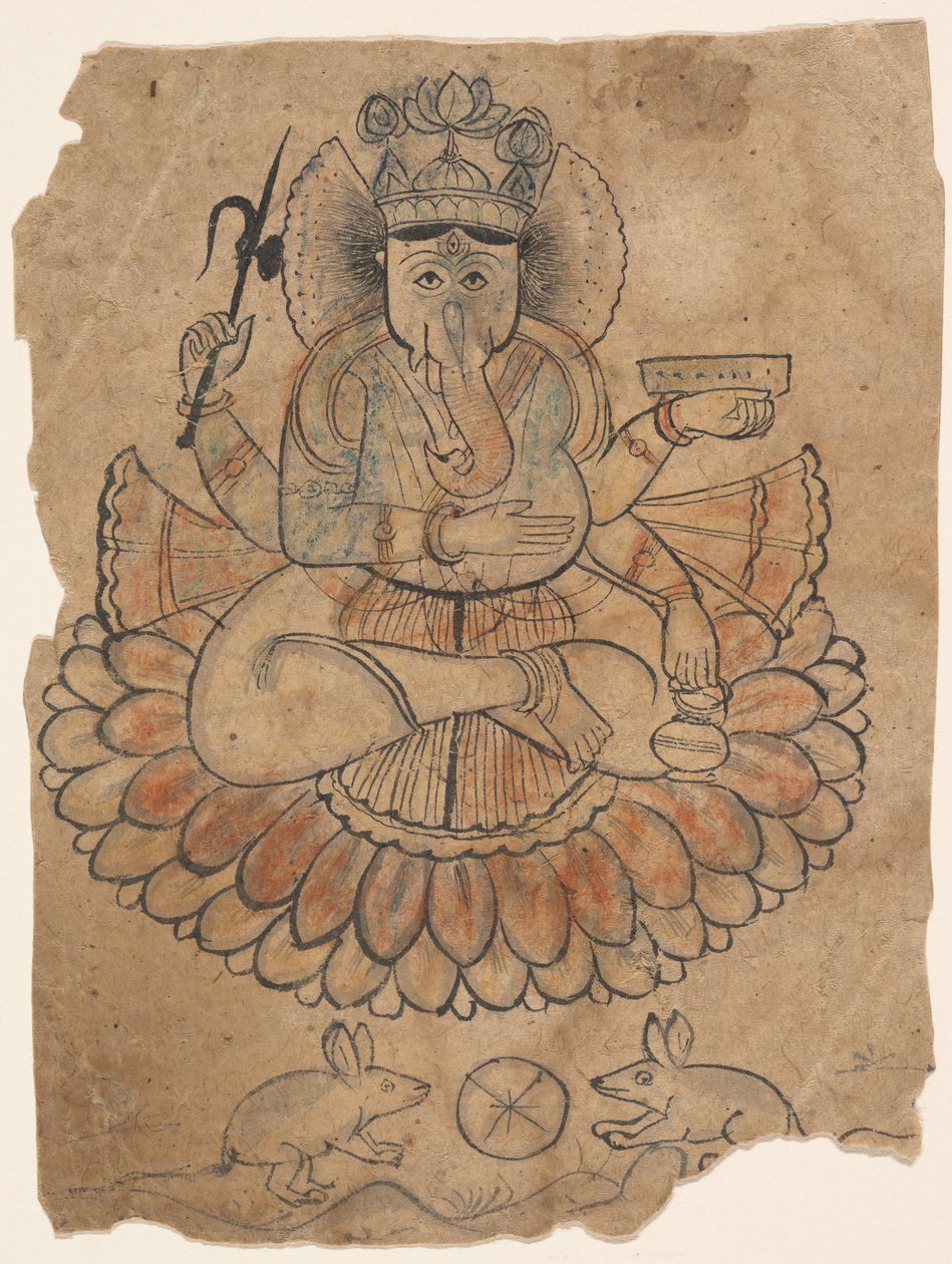 Siedzący czteroręki Ganesha, ca. 1775. autorstwa Unbekannt