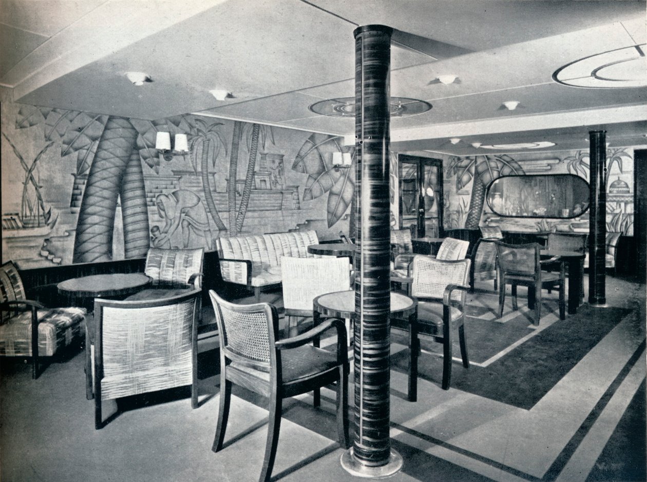 Pokój dla palących drugiej klasy na pokładzie Victoria, 1931 autorstwa Unbekannt