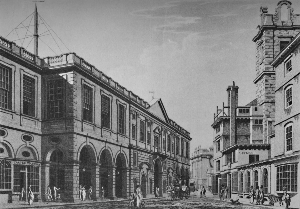 Druga Królewska Giełda, Front Północny, 1798. Pokazuje Zewnętrzne Pokoje Lloyds, 1928 autorstwa Unbekannt