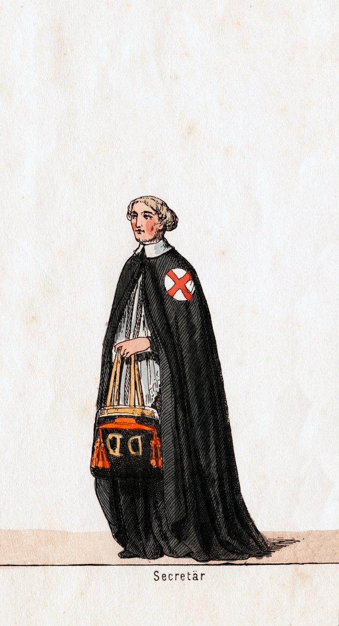 Sekretarz, projekt kostiumów do sztuki Szekspira Henryk VIII, XIX w. autorstwa Unbekannt