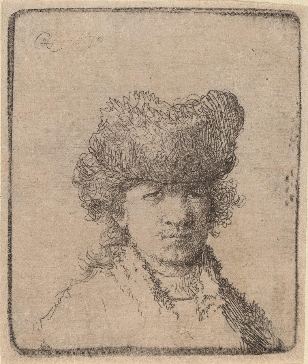 Autoportret w futrzanej czapce, 1630. autorstwa Unbekannt
