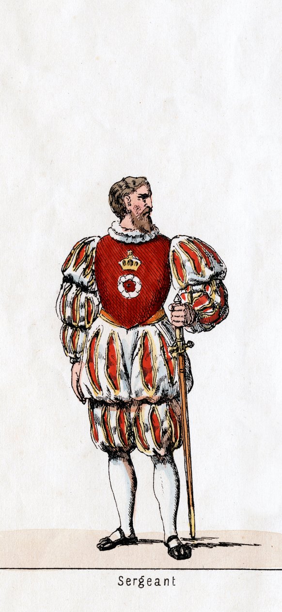 Sierżant, projekt kostiumu do sztuki Szekspira, Henryk VIII, XIX w. autorstwa Unbekannt