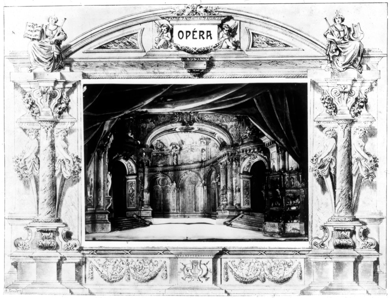 Scenografia do Mozarta Don Giovanniego, 1875 autorstwa Unbekannt
