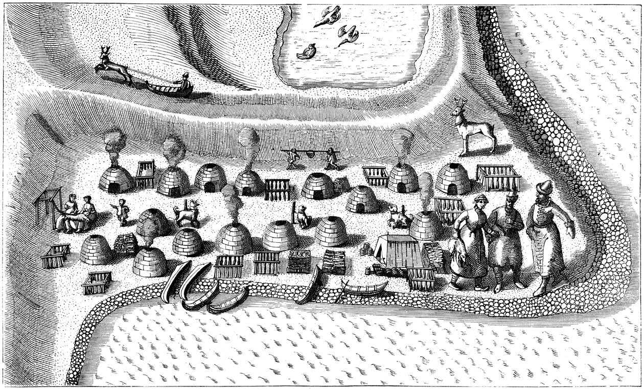 Osada w rosyjskiej Laponii, 1594 autorstwa Unbekannt