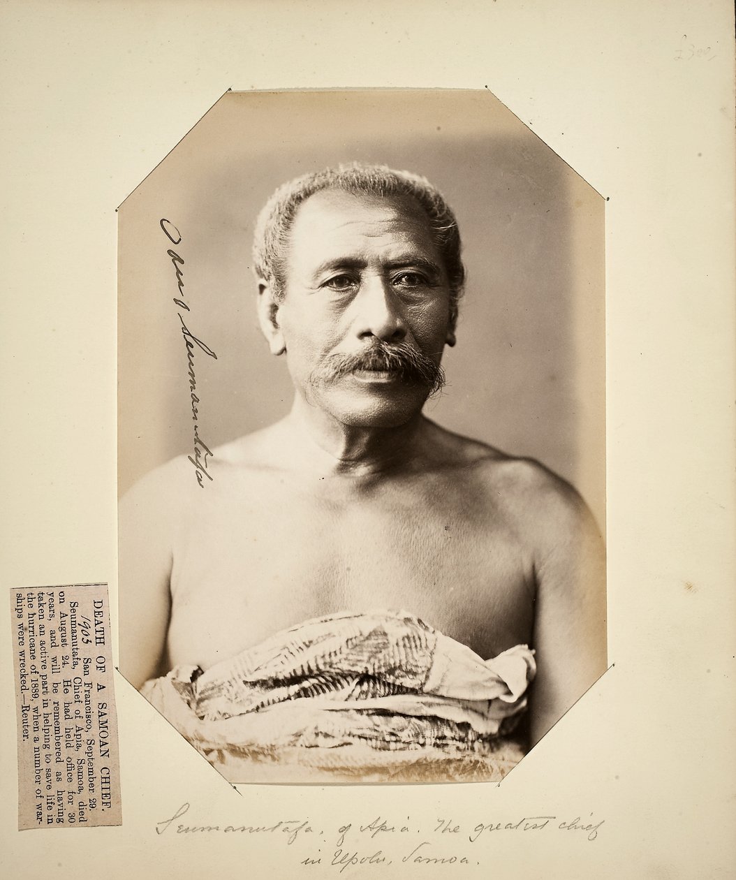 Seumanutafa z Apia. Największy wódz w Upolu, Samoa (druk albumowy) autorstwa Unbekannt