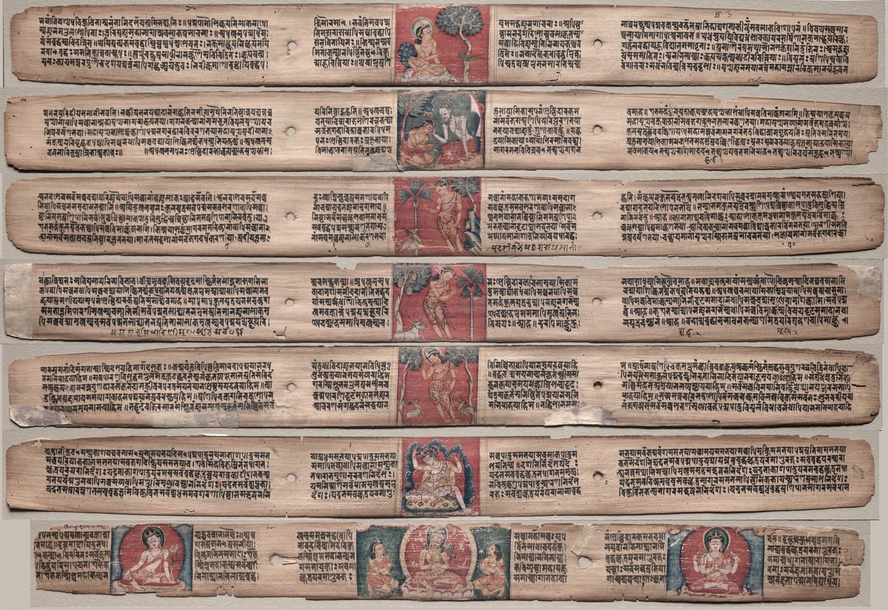 Siedem kart z rękopisu Gandavyuha-sutry..., 1000-1100. autorstwa Unbekannt