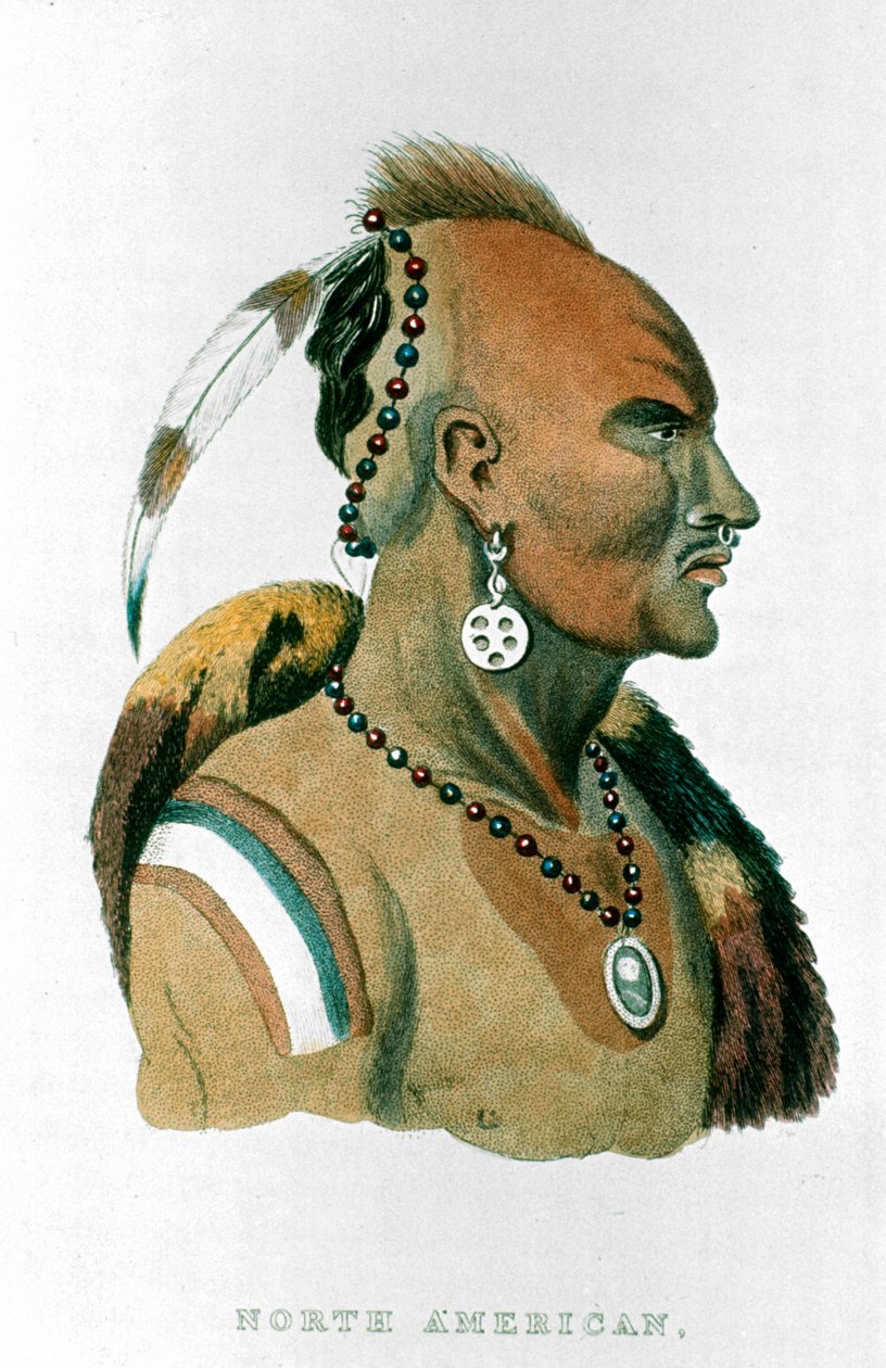 Sewessissing, wódz Indian z Iowa, Indianie z północnoamerykańskich równin, 1837 autorstwa Unbekannt