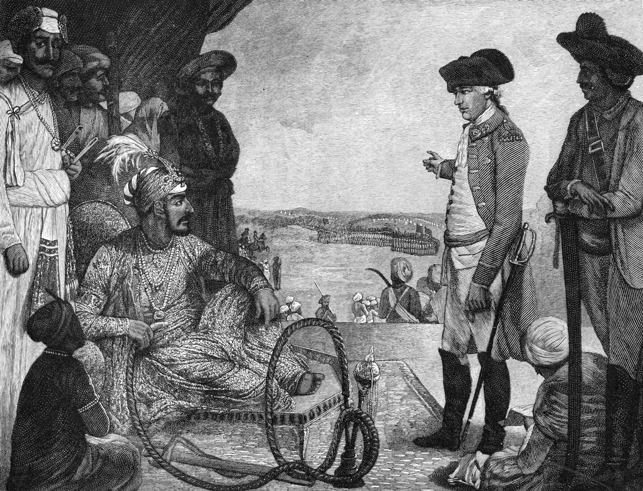 Shah Alam II, Mogołów Cesarz Indii, dokonujący przeglądu oddziałów Kompanii Wschodnioindyjskich, 1781 1894 autorstwa Unbekannt